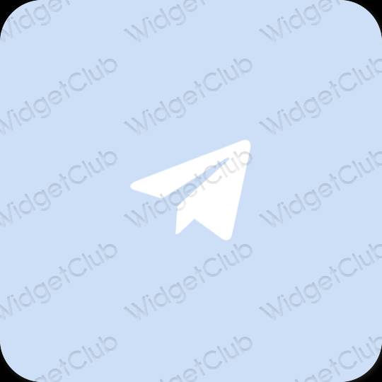 Aesthetic pastel blue Telegram app icons