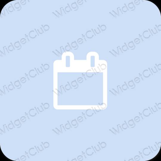 Estetski pastelno plava Calendar ikone aplikacija