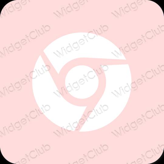 Estetic roz pastel Chrome pictogramele aplicației