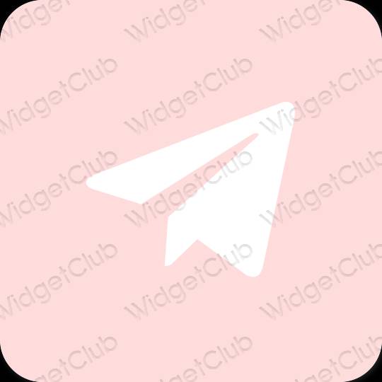 Estetyka pastelowy róż Telegram ikony aplikacji