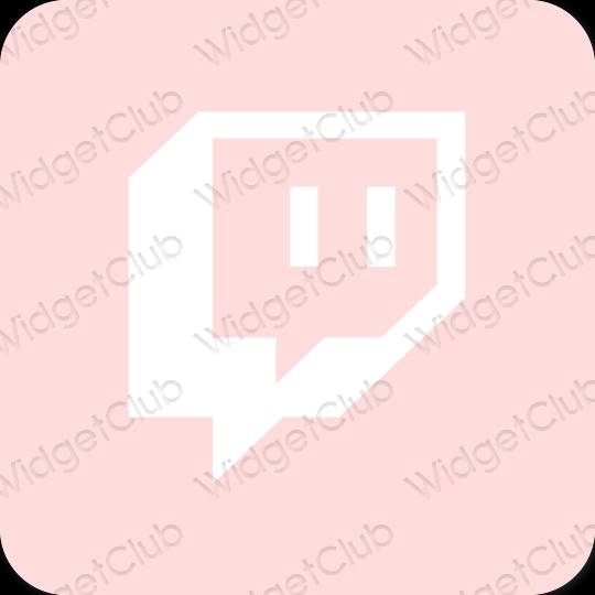 Estetic roz pastel Twitch pictogramele aplicației