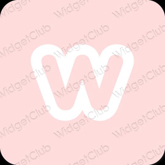 Estetik merah jambu pastel Weebly ikon aplikasi