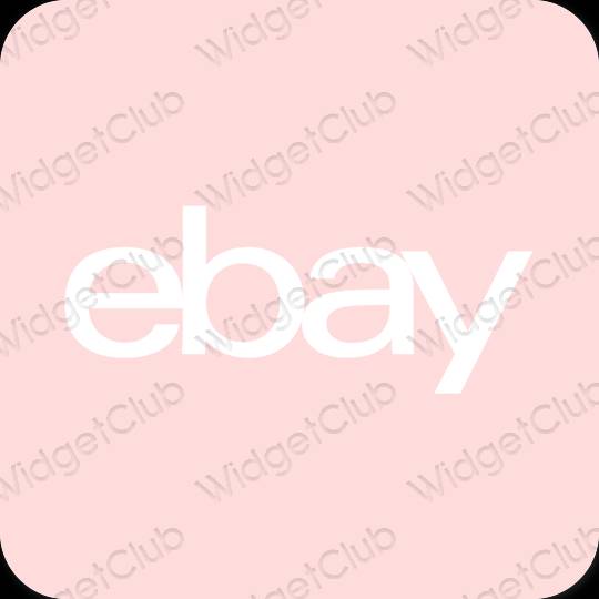 Estetis merah muda pastel eBay ikon aplikasi