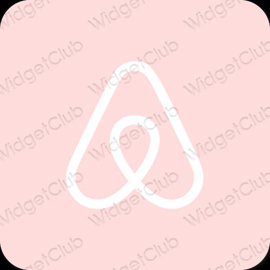 Aesthetic pastel pink Airbnb app icons