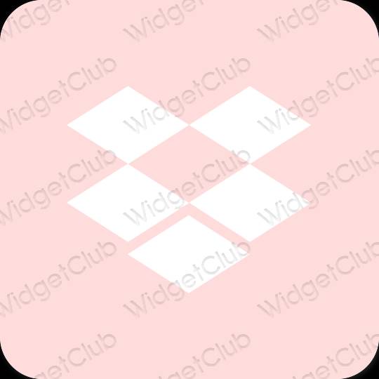 Esthétique rose pastel Dropbox icônes d'application