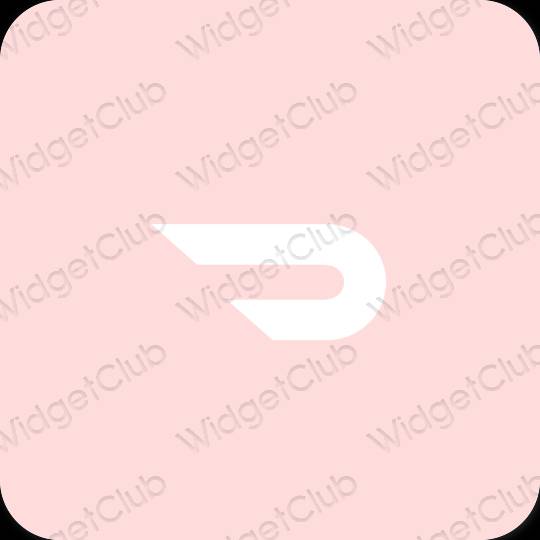 Estetik merah jambu pastel Doordash ikon aplikasi