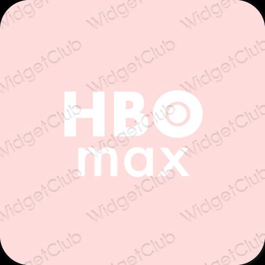 Estetic roz pastel HBO MAX pictogramele aplicației
