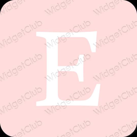 Aesthetic pastel pink Etsy app icons