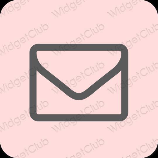 эстетический пастельно-розовый Mail значки приложений
