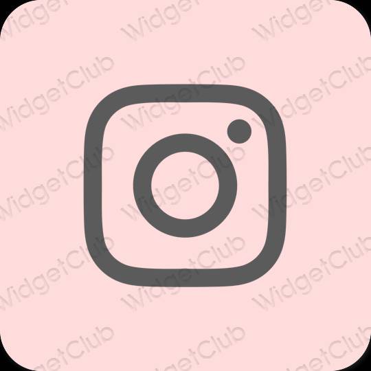 Estetinis pastelinė rožinė Instagram programėlių piktogramos