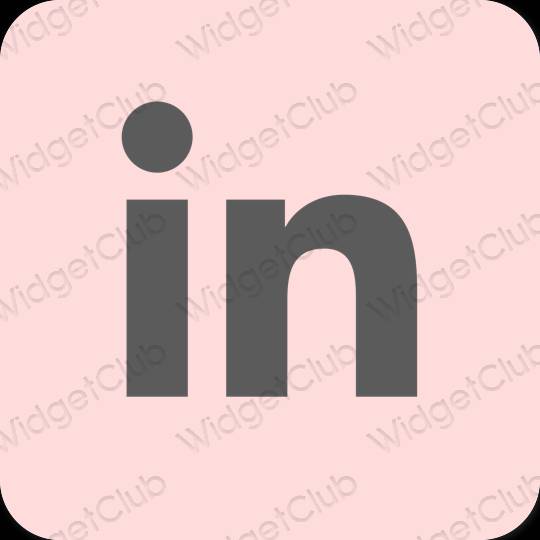 Esthétique rose Linkedin icônes d'application