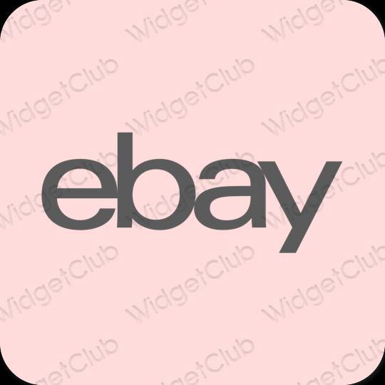 Estetický růžový eBay ikony aplikací