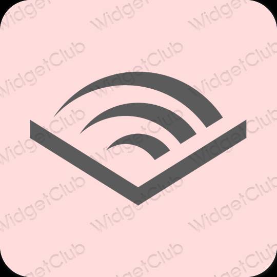 Estetico rosa pastello Audible icone dell'app