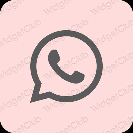 Estetyka różowy WhatsApp ikony aplikacji