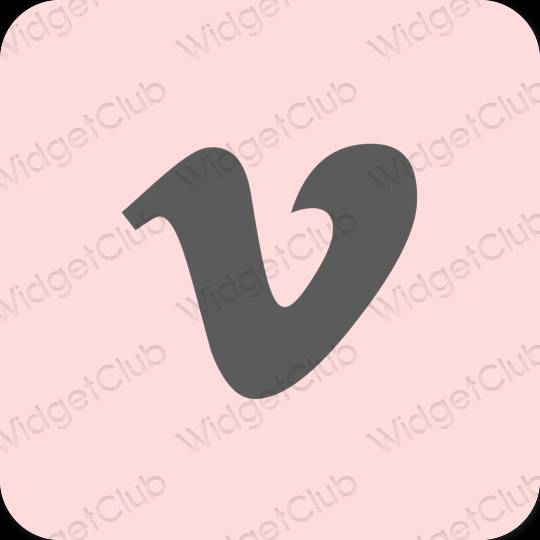 Естетски пастелно розе Vimeo иконе апликација