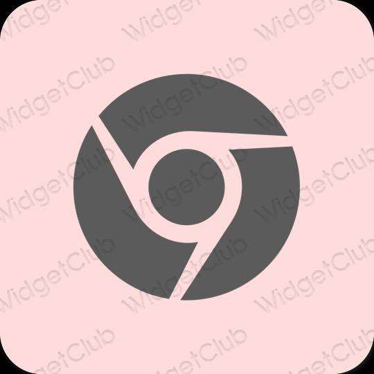 Estetický růžový Chrome ikony aplikací