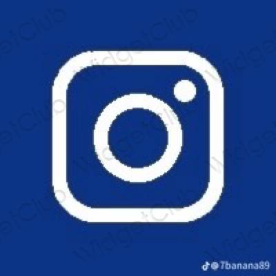 Estetyka niebieski Instagram ikony aplikacji