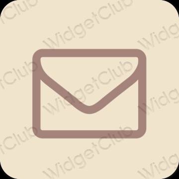 Estetické béžová Mail ikony aplikácií