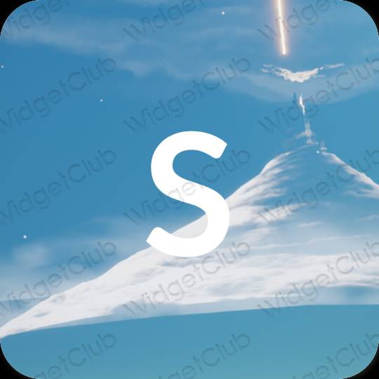 Estetisk blå SHEIN app ikoner