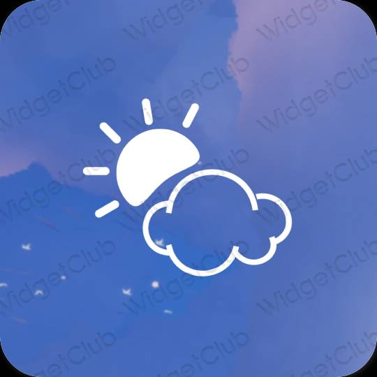 Αισθητικός μπλε Weather εικονίδια εφαρμογών