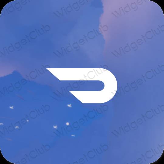 Estetické Modrá Doordash ikony aplikácií