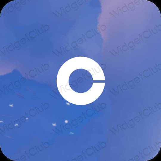 Estetik biru Coinbase ikon aplikasi