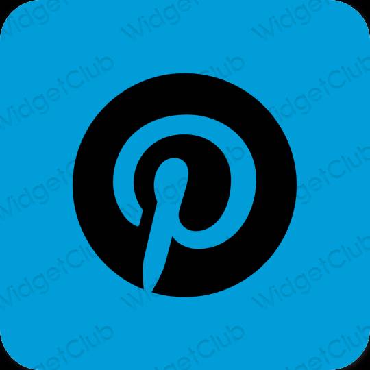 Esteetiline sinine Pinterest rakenduste ikoonid