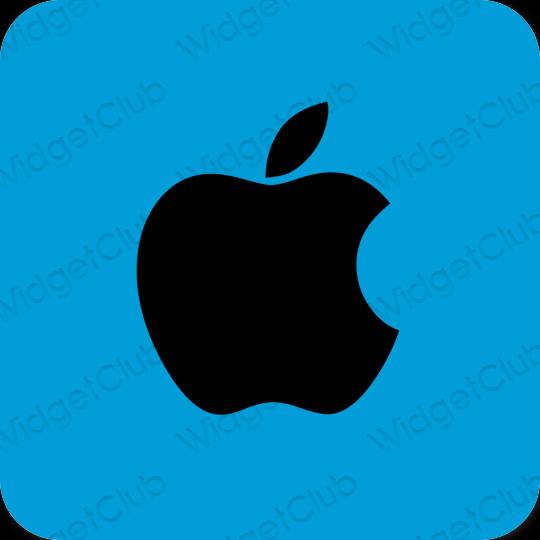 Ესთეტიური ნეონის ლურჯი Apple Store აპლიკაციის ხატები