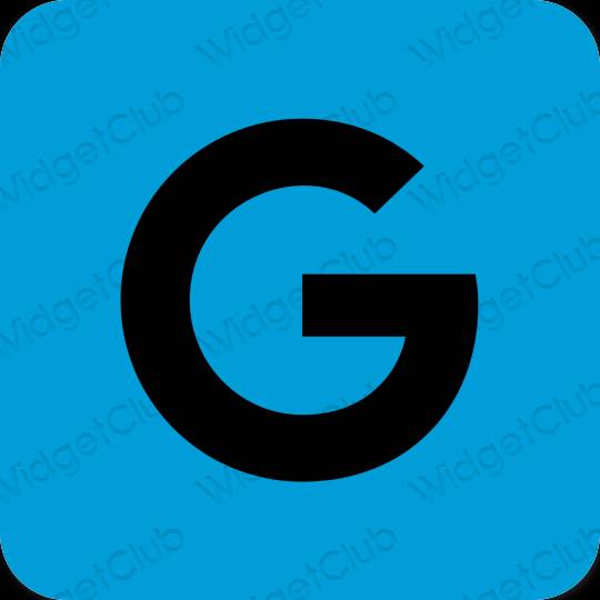 Estético azul neon Google ícones de aplicativos