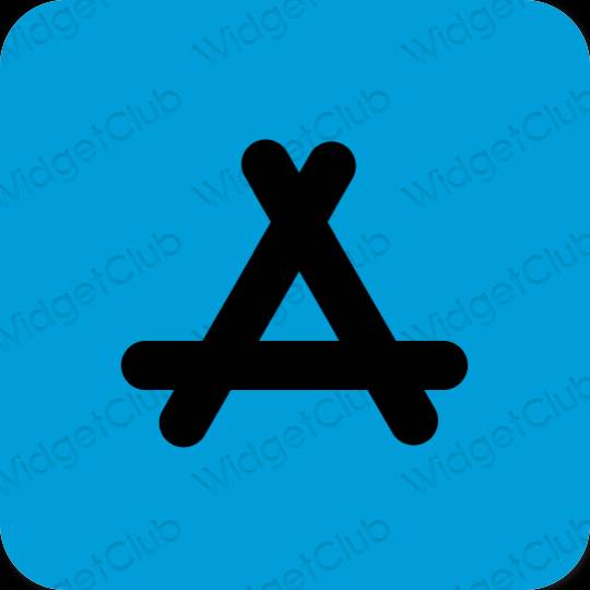 Estetyka neonowy niebieski AppStore ikony aplikacji