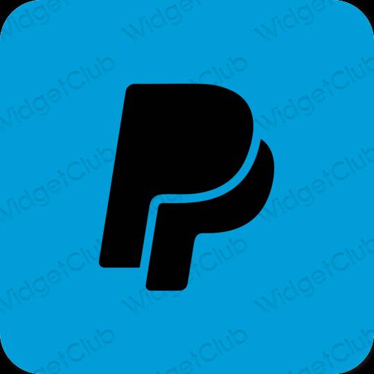Естетичен син Paypal икони на приложения