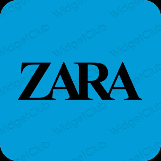 Esthétique bleu fluo ZARA icônes d'application