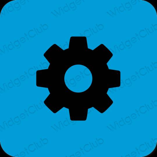 Estetický modrý Settings ikony aplikací