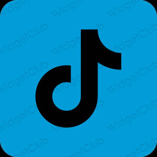 Ästhetisch neonblau TikTok App-Symbole