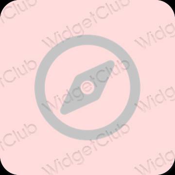 Estetic roz Safari pictogramele aplicației
