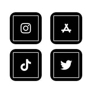 ♡Heart black and white square icon kawaii بسته آیکون برنامه[IJDp4Ce5jBavsWMY04dL]