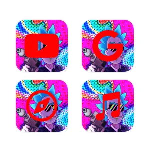 Rick and Morty smiling friends بسته آیکون برنامه[guSjjujZHjBID2i0xAtf]