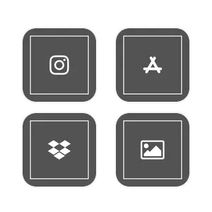 Dark x simple home screen Pack d'icônes d'application[IuBNOpFYzH2HVIpJ7fur]