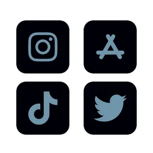 DarkBlue　青　ダーク　暗い　黒　おしゃれ App Icon Pack[fCd8U87yHYQwVXVg0wUc]