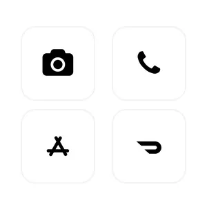 白　黒　白黒　モノクロ　シンプル App Icon Pack[975u2vIcinmZUMj3xjiF]