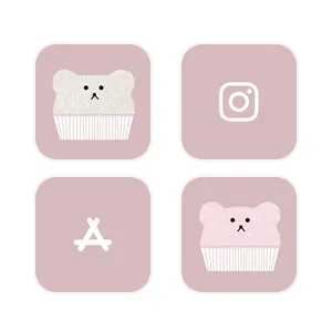 🧁くまカップケーキ🐻 აპლიკაციის ხატულა პაკეტი[QQBxp8fgdPrKjcUh7Tkk]