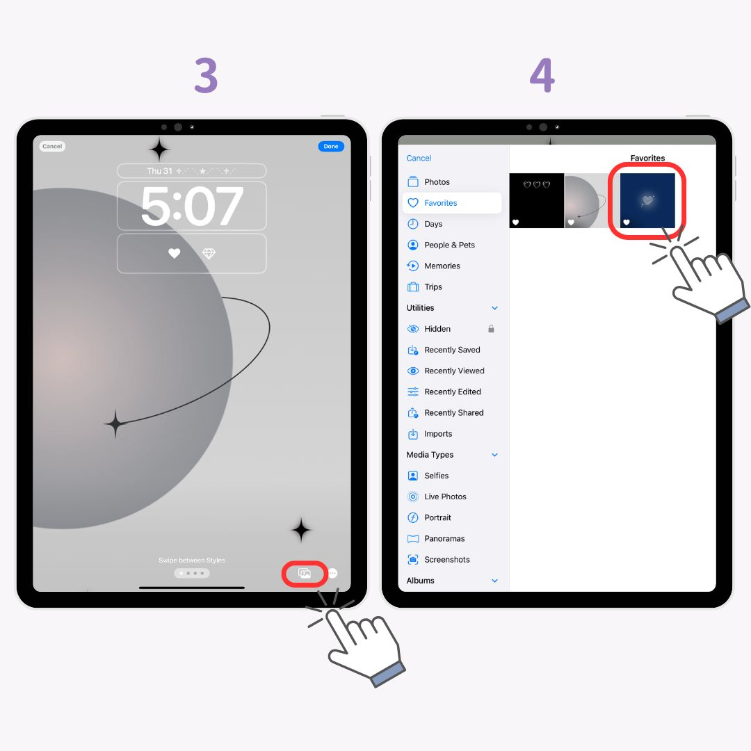 Image n°1 de l'iPad : Comment modifier l'arrière-plan de l'écran de verrouillage et de l'écran d'accueil