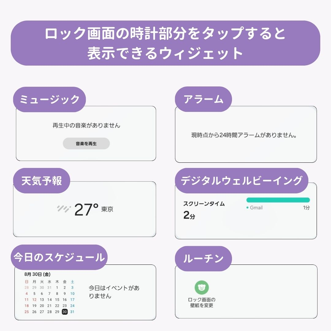 Androidのロック画面にウィジェットを追加する方法の画像1枚目