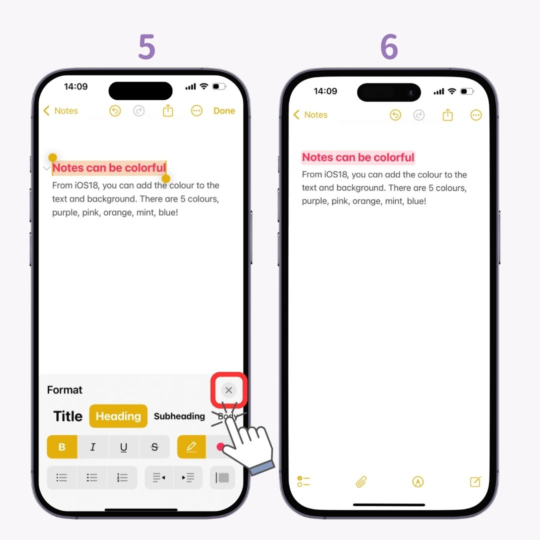 Imej #1 iOS18：Cara Menukar Warna Teks dalam Nota pada iPhone