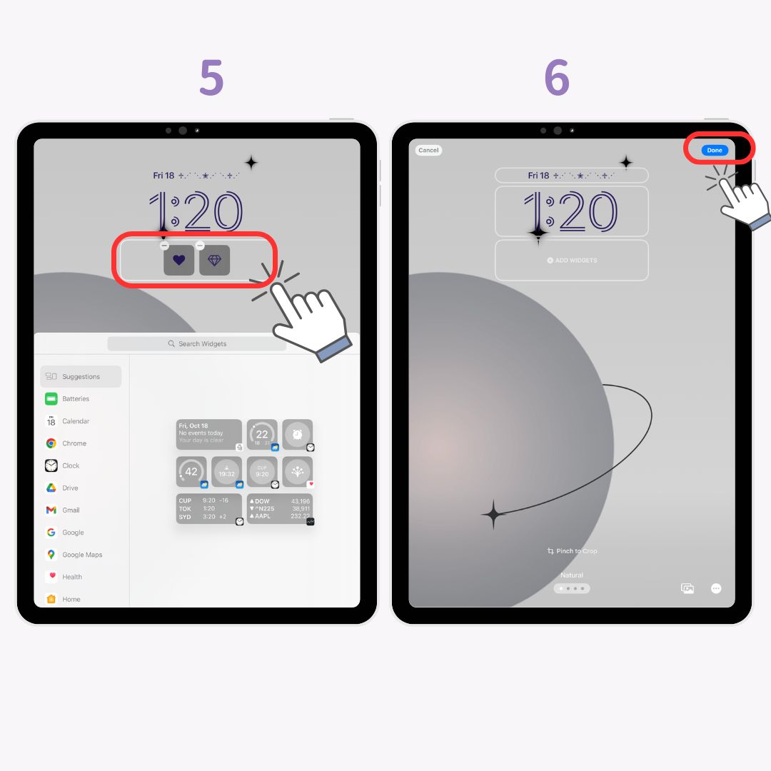 #1 圖片：如何將小工具新增至 iPad 主螢幕