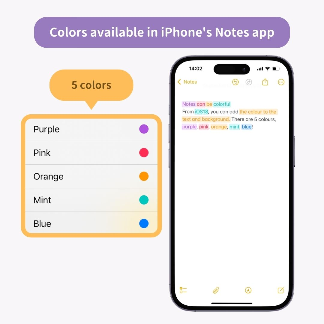 #1 image of iOS18：How to Change the Text Color in the Notes on iPhone