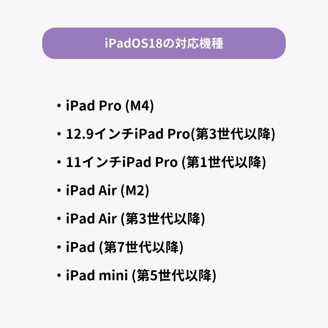 iPadOS18 最新情報！注目の新機能と対応機種一覧の画像1枚目