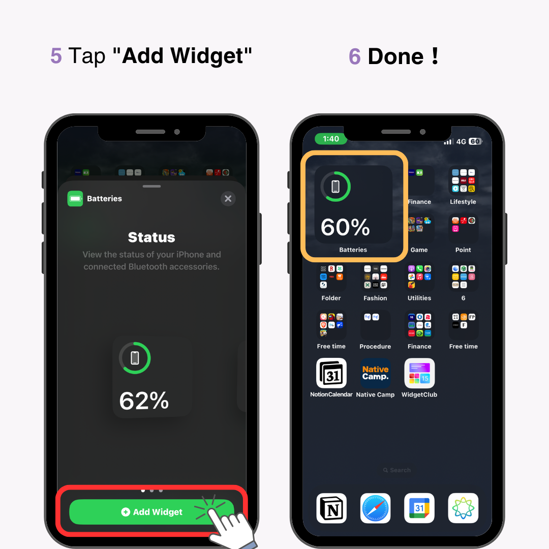 #1 immagine di Come visualizzare la percentuale della batteria dell'iPhone utilizzando un widget