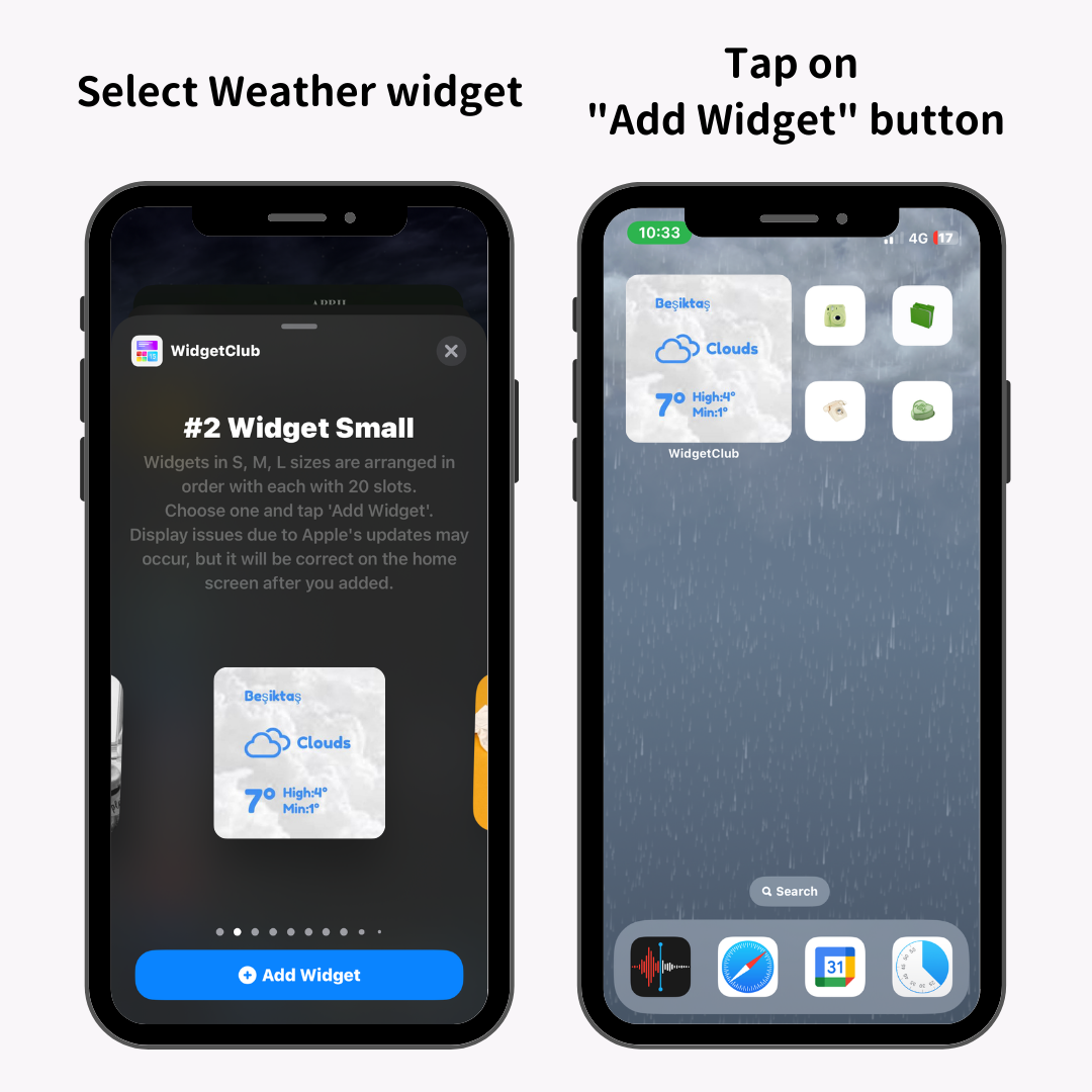 Obrázek č. 14 Zobrazit počasí na uzamčené obrazovce iPhonu! Metody zobrazení počasí na tapetě