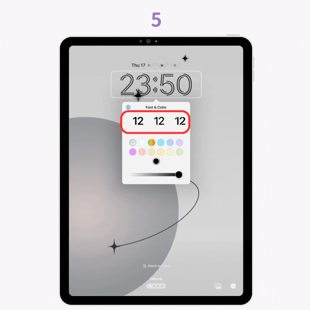 #1 image of Customize Clock on iPad Lock Screen